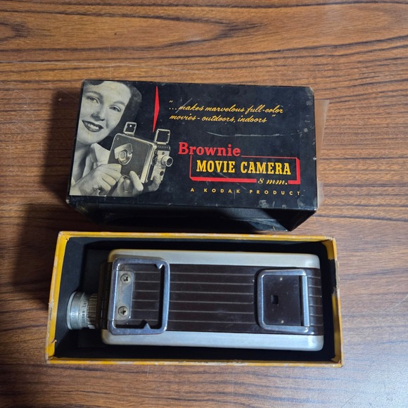 Kodak Other - Vintage Kodak Brownie 8mm Movie Camera with Original Box Mid-Century Film Decor